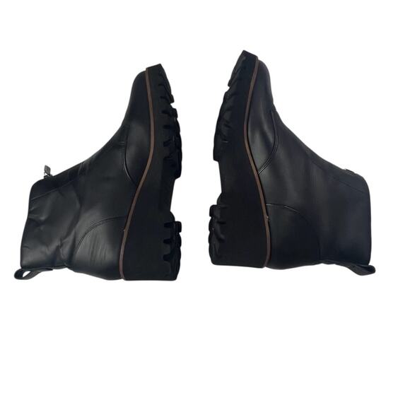 Blondo Drew Waterproof Leather Zip Bootie 9.5 Ankle Boot Wedge Lug Heel Academia - Picture 5 of 14